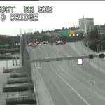 The Washington State Department of Transportation tweeted a video of the situation as seen through their traffic cameras. Screenshot courtesy of the WSDOT Twitter account