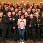 Amy Roses final coaching gig with the men of Northwest Sound Mens Chorus at the Evergreen District Contest. Photo courtesy of Northwest Sounds Facebook.