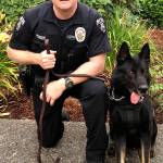 Bellevue Police K-9 Jack, shown here with his handler Officer Tim Stoutt, served the residents of Bellevue for more than seven years. Photo courtesy of the Bellevue Police Department