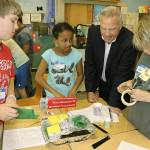 Boeing Commercial Airplanes vice-president of Engineering, John Hamilton, helped local students gain a better understanding of engineering as part of a six-week spring session on STEM-related subjects.