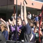 Mt. Si High School students form a mosh pit in front of Gypsy Temples truck bed stage. Madison Miller/staff photo.