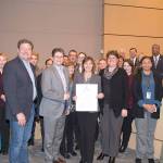 The Council recognized the AFIS program as it celebrates 30 years of assisting law enforcement throughout King County. Councilmembers, AFIS staff and King County Sheriff Mitzi Johanknecht join AFIS regional manager, Carol Gillespie. Photo courtesy of King County.