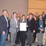 The Council recognized the AFIS program as it celebrates 30 years of assisting law enforcement throughout King County. Councilmembers, AFIS staff and King County Sheriff Mitzi Johanknecht join AFIS regional manager, Carol Gillespie. Photo courtesy of King County.