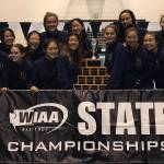The Bellevue Wolverines girls swim team won the Class 3A state championship for the second consecutive season on Nov. 10 at the King County Aquatic Center in Federal Way. Photo courtesy of Lisa Van Loben Sels