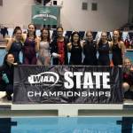 The Sammamish Totems swim team earned third place at the Class 2A state swim meet on Nov. 10 at the King County Aquatic Center in Federal Way. Photo courtesy of Kay Walz