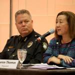 Lauren Thomas talks about the data on homelessness collected by Hopelink. Evan Pappas/Staff Photo.