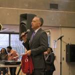 Bellevue School District superintendent Dr. Ivan Duran welcomes more than 300 male students to the fourth annual BOOM Experience at Bellevue College. Madison Miller/staff photo.