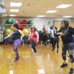Zumba instructor Cristina Herrera led the Zumbathon event on Jan. 5 at the YMCA in Bellevue. The Zumbathon was hosted to collect blankets for the homeless. Stephanie Quiroz/staff photo