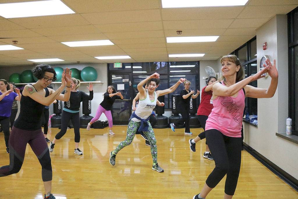 Women of all ages participated in the Zumbathon on Jan. 5 at the YMCA in Bellevue. Stephanie Quiroz/staff photo.