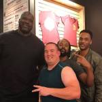 Sportswriter Shaun Scott and his friends Brian Walker and Tony Walker met NBA legend Shaquille ONeal at Big Chicken restaurant in Las Vegas, Nevada on Nov. 24. Courtesy photo