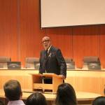 An MLK event was hosted at the City Hall on Jan. 17. John Carlos, an Olympic track star, delivered an address to listeners. Stephanie Quiroz/staff photo