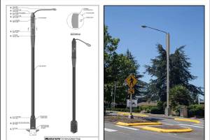 A rendering of Verizons light pole small cell implementation designs for the city of Kirkland. Courtesy of the city of Kirkland