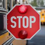 27 BSD school buses will have paddle cameras; violators receive $419 fine. Photo courtesy of Bellevue School District.