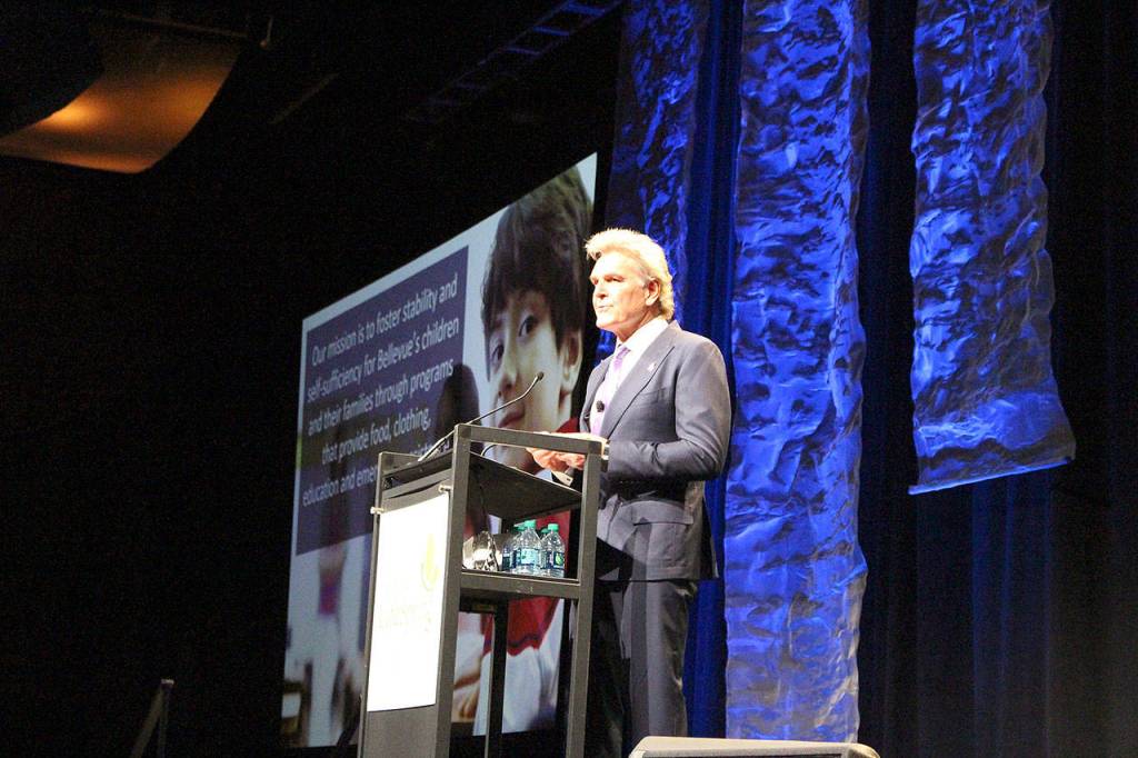 Outgoing President and Chair of Bellevue LifeSpring, Joseph Brazen, explained the vision and legacy of Bellevue LifeSpring at its annual luncheon. Madison Miller/staff photo