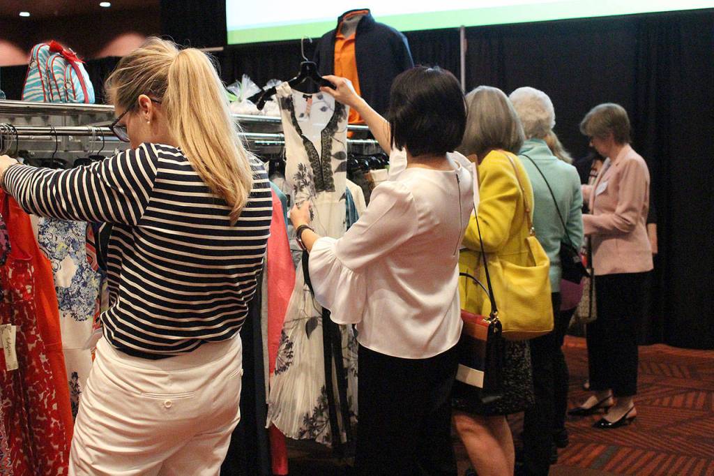 Bellevue LifeSpring supporters shop at Thrift Culture at the Bellevue LifeSpring Step Up to the Plate luncheon. Madison Miller/staff photo