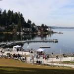 Bellevue residents explore the new pier at Meydenbauer Bay Park during the grand opening event. Evan Pappas/Staff Photo