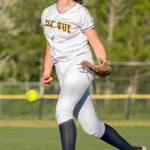 Bellevue starting pitcher Rachel Treves unleashes a strike toward the plate against the Lake Washington Kangaroos in the 3A KingCo tournament championship game on May 10 in Kenmore. Photo courtesy of Patrick Krohn/Patrick Krohn Photography