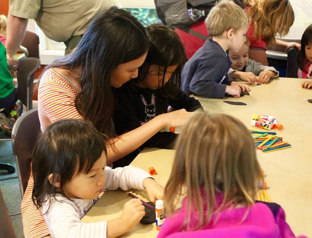 Participants made a craft at the end of the event. Blake Peterson/staff photo