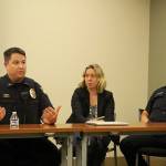 Blake Peterson/staff photo                                Bellevue North Sector Captain Joe Nault, Redmond Police Sergeant AnnMarie Fein and Issaquah Administrative Sergeant Ryan Raulerson were included on the panel.