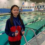 Margaret Zhu won a bronze and silver medal with the Under-12 United States National Team at the Pan American Artistic Swimming Championships. Courtesy photo