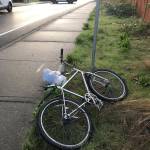 Aluminum cans are attached to the handlebars of the bike ridden by a 72-year-old man on Sept. 22. The cyclist later died after colliding with a car in Bellevue. Photo courtesy of the Bellevue Police Department