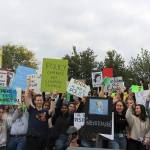 Madison Miller/staff photo                                Hundreds of protesters gathered Friday for the climate strike.
