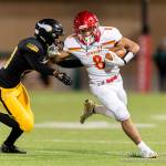 Newport running back Nirun Turner (8) carries the ball during the Knights 28-21 loss to Inglemoor on Oct. 10. Photo courtesy of Patrick Krohn/Patrick Krohn Photography