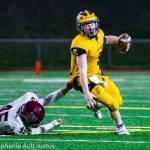 Bellevue quarterback Bryson Sleeper ran for three touchdowns in the Wolverines 53-14 victory over Mercer Island on Nov. 1. Photo courtesy of Stephanie Ault Justus