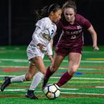 Bellevue midfielder Hinana Takashima (20) was named to the second-team 2A/3A KingCo girls soccer team. Photo courtesy of Stephanie Ault Justus