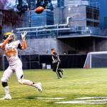Bellevue tight end Tim Underwood catches a pass during a 50-21 loss to Eastside Catholic on Nov. 23. Photo courtesy of Patrick Krohn/Patrick Krohn Photography