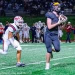 Bellevue tight end Joshua Goates catches a touchdown pass against the Lakes Lancers on Nov. 15. Photo courtesy of Stephanie Ault Justus