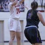 Newport guard Charlee Arthur takes a shot during the Knights 58-53 loss to Issaquah on Jan. 3. Arthur led the Knights with 18 points. Photo courtesy of Patrick Krohn/Patrick Krohn Photography