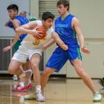 Bellevue sophomore Tom Nash (left) tries to get around Libertys Connor Thomas (right) during a game on Jan. 10. Photo courtesy of Stephanie Ault Justus
