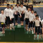 The Newport junior varsity gymnastics team finished first as a team at the Skyline JV Invitational on Jan. 25. Photo courtesy of Stacy Rendon
