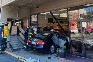 The business will be closed for several days to board up the broken window. Photo courtesy of Bellevue Police Department Twitter
