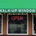 The walk-up window at Megans Coffee Corner in Bellevue, WA, on Feb. 25, 2020. Mitchell Atencio/Staff Photo