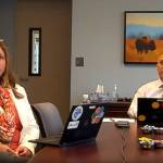 Bellevue School District Executive Director Heather Edlund (left) and Superintendent Dr. Ivan Duran during an online forum on March 19. Screenshot from livestream