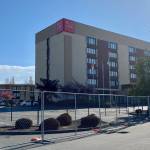 The Red Lion Inn at 1 South Grady Way in Renton is being used as temporary site to relocate individuals experiencing homelessness during the COVID-19 pandemic. Olivia Sullivan/staff photo