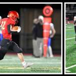 Newport sophomore Zachary Corulli literally tore up the turf while notching four touchdowns in the Knights 42-8 victory over Hazen on March 19. He scores and celebrates in these two photos. Newport senior Nirun Turner scored two touchdowns. Photos courtesy of Patrick Krohn Photography, http://www.pkrohnp.com