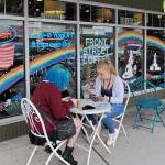 Window Art by <a href="https://www.designsbylisa.com/" target="_blank">Lisa Rasmussen</a> at Yum-e Yogurt