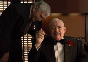 A Pacific Regent resident poses to recreate a scene from The Godfather. Courtesy of Pacific Regent.