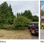 Before and after shots of a home located in Enatai, Bellevue. Courtesy of Khaiersta English.