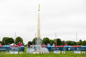 The Newport Team launches their rocket. Courtesy of AIA.