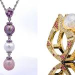 Robin Callahan Designs on Bainbridge Island creates custom jewelry from hand faceted pearls.