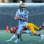 Bellevue High School, seeded sixth in the state, upset second-seeded ODea, 21-17, in the 3A state football semifinals on Nov. 25 at Memorial Stadium in Seattle. Bellevue will next face No. 1-seeded Yelm in the championship game at 7 p.m. on Dec. 1 at Husky Stadium. Pictured is Bellevue #12 Bryce Smith intercepting the ball intended for ODea #4 Kyan McDonald. Against ODea, Bellevues Carson Rubin scored the game-winning touchdown on a 1-yard plunge with 5:56 remaining. Photo courtesy of Stephanie Ault Justus