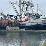 The Adventurous with crab pots, getting ready for crabbing season. Photo courtesy First Fed