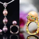 The 3 pearl pendant perfect for easy wearing (far left) and Bubbles (far right).