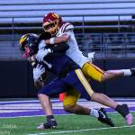 ODea triumphed over Bellevue, 38-15, in the 3A state football championship game on Dec. 6 at University of Washingtons Husky Stadium. No. 2-seeded ODea concluded its season with a 14-0 record and No. 1-seeded Bellevue finished at 12-1. Bellevue Senior Ryken Moon catches a long pass to set up Bellevues first touchdown. Photo courtesy of Stephanie Ault Justus