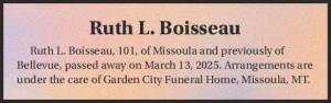 Ruth L. Boisseau | Obituary