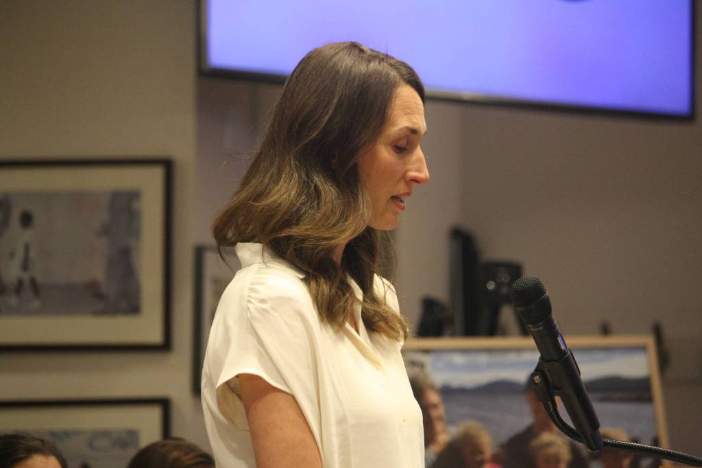 Rivka Wilcoxson, mother of Matilda Wilcoxson and Eloise Wilcoxson giving a statement to the judge. Photo by Joshua Solorzano/Sound Publishing